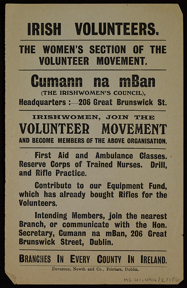 Cumann na mBan Volunteer Poster