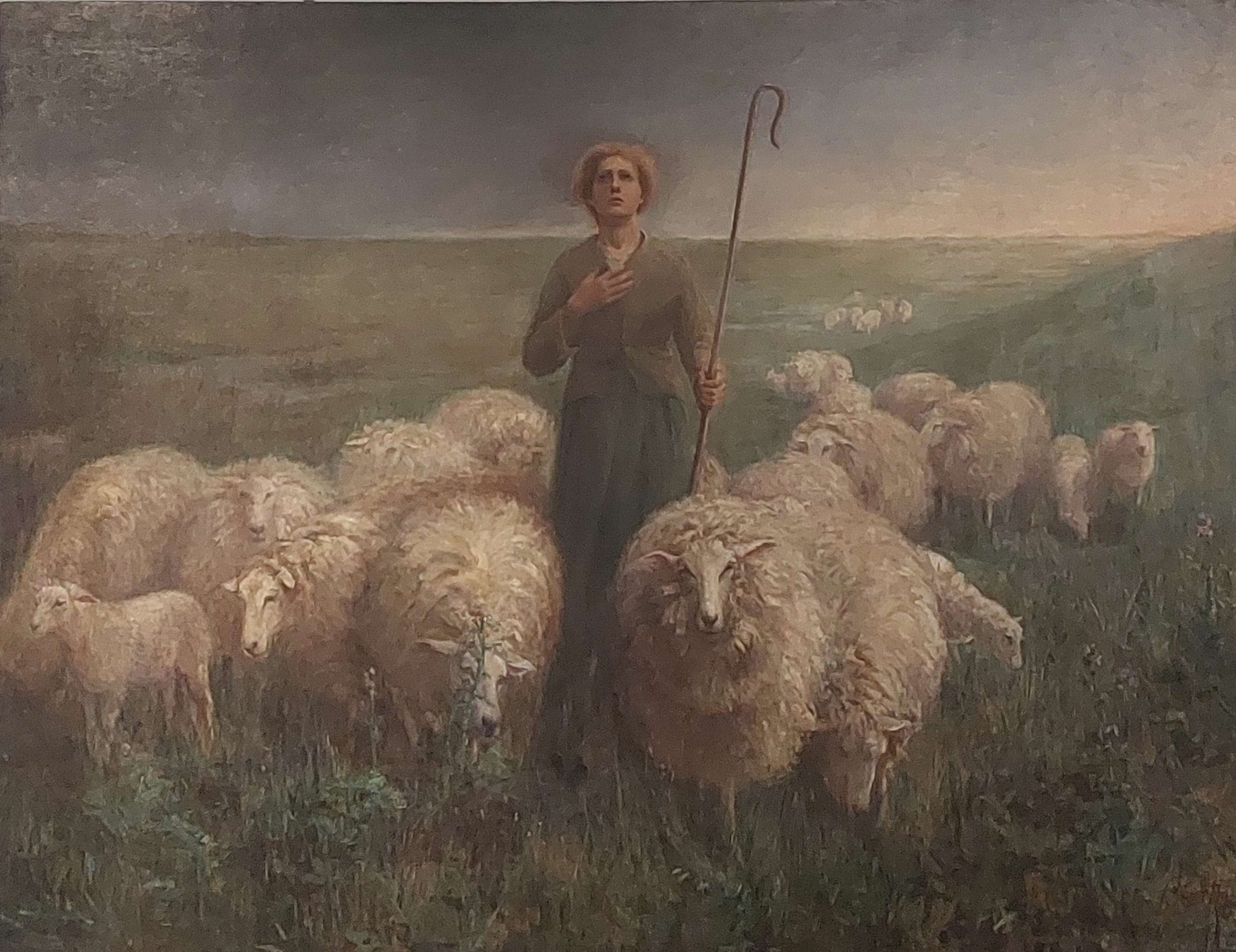 The Good Shepherd, oil painting.