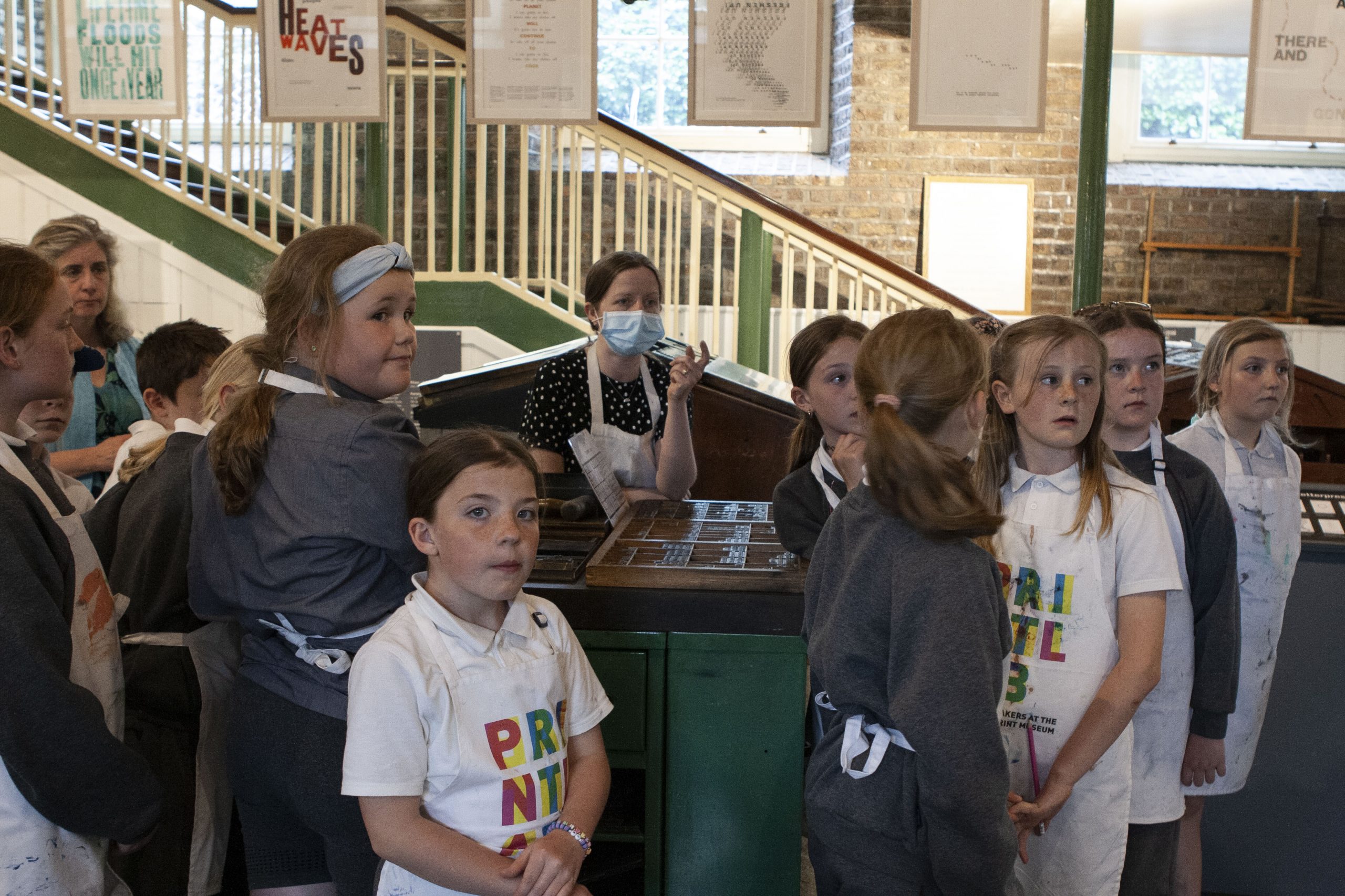 Mary Plunkett showing the students the original 1916 Proclamation.